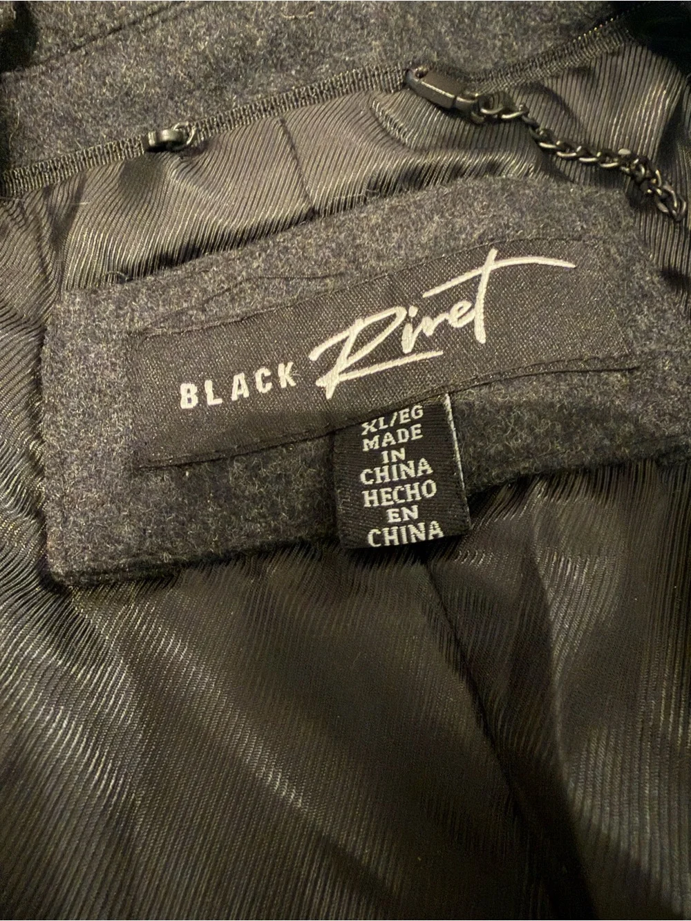 Black rivet wool charcoal gray Gray Peacoat